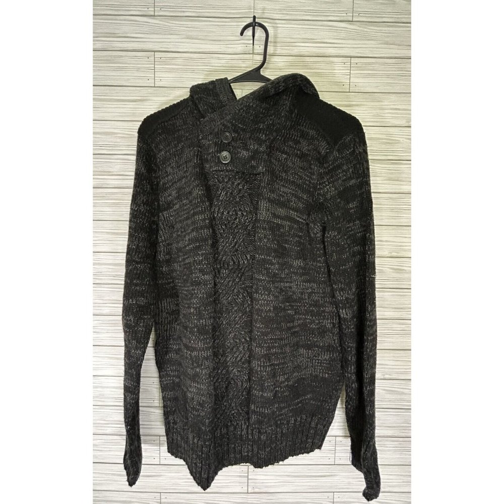 Amongst Others Men's Cable Knit‎ Fisherman Sweater Hoodie Pullover Heavy Sz M
